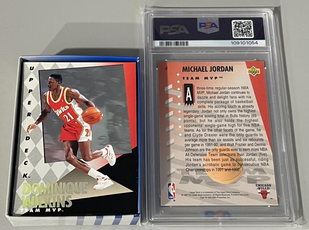 1992-93 Upper Deck MVP Hologram Complete Set 1-36 w/ Michael Jordan PSA 8 Image 2