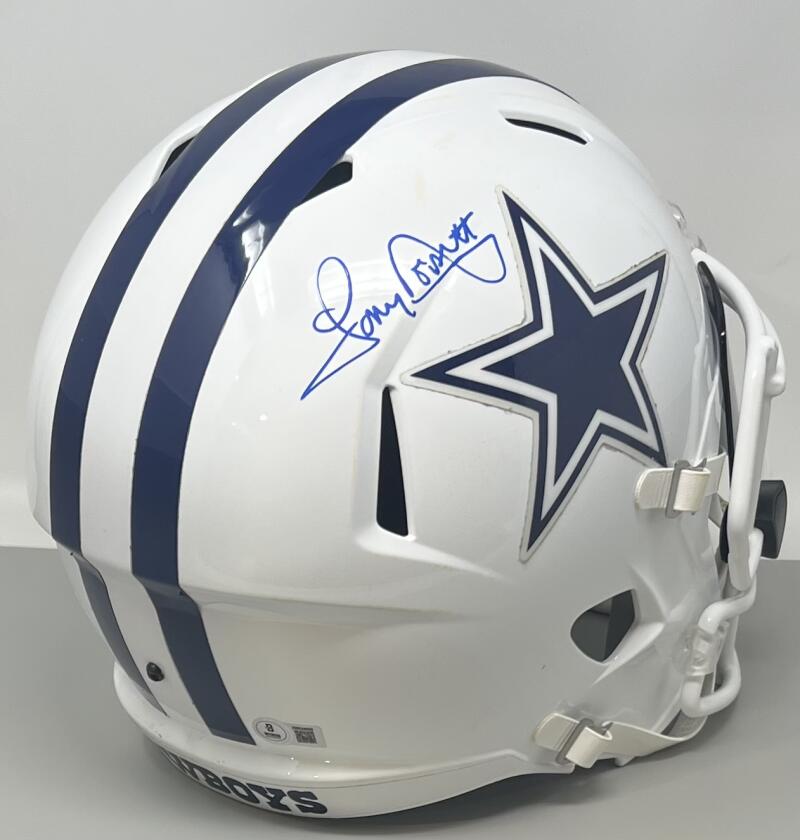 Tony Dorsett Autograph Signed Cowboys Full Size Football Helmet Beckett Authentic Image 1