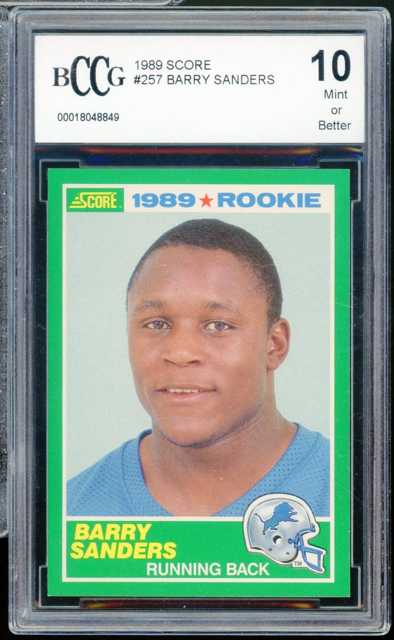 1989 Score #257 Barry Sanders Rookie Card BGS BCCG 10 Mint+ Image 1