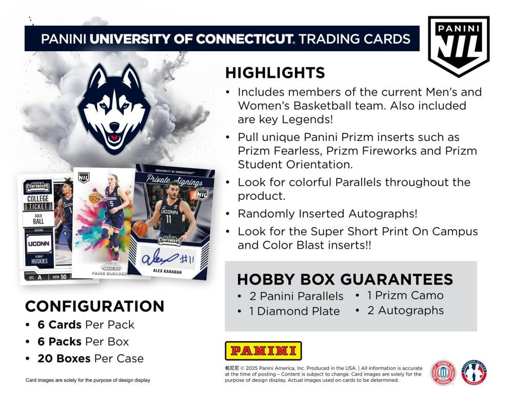 2024-25 Panini UConn Collegiate Basketball Hobby Box Image 5