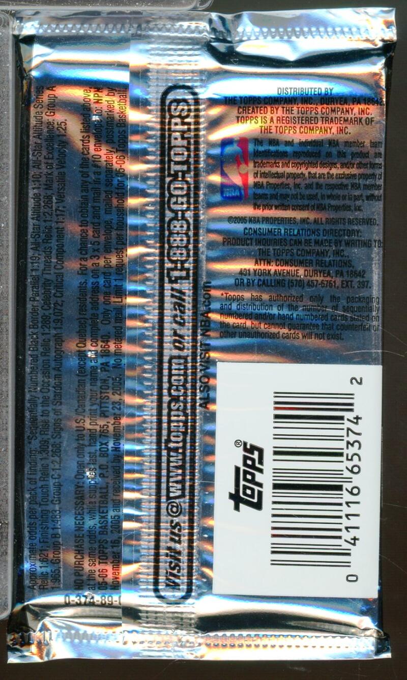 2005-06 Topps Basketball Hobby Pack   Image 2