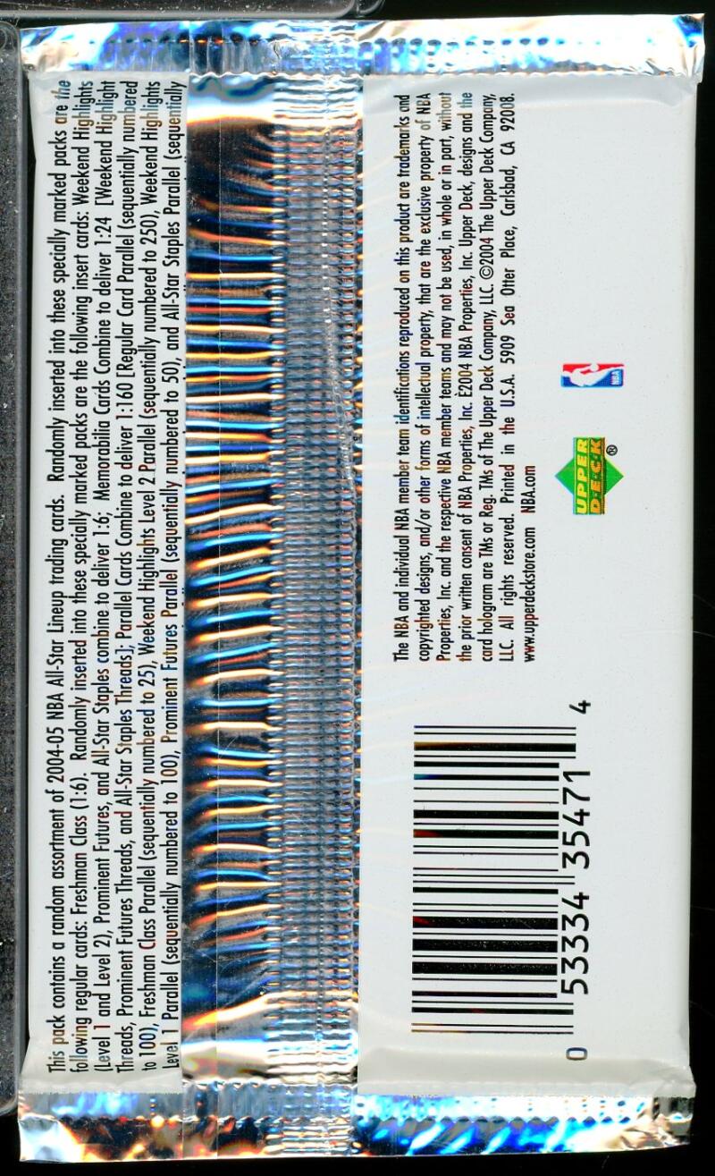 2004-05 Upper Deck Diamond Collection ALL-STAR LINEUP Basketball Pack  Image 2