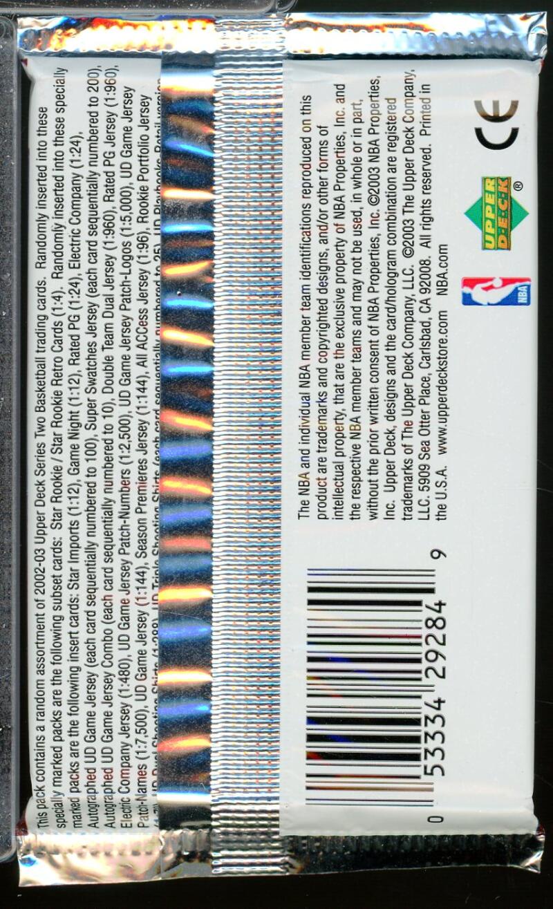 2002-03 Upper Deck Series 2 Basketball Hobby Pack Image 2