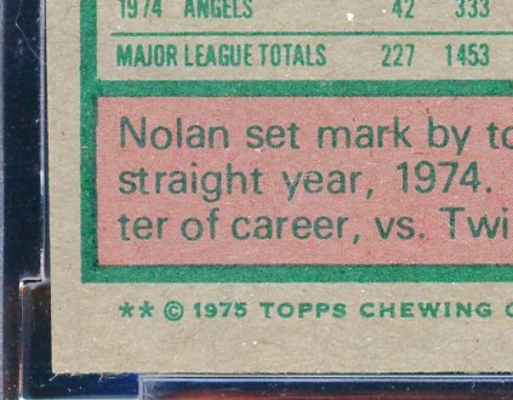1975 Topps #500 Nolan Ryan Card BGS BCCG 8 Excellent+ Image 9