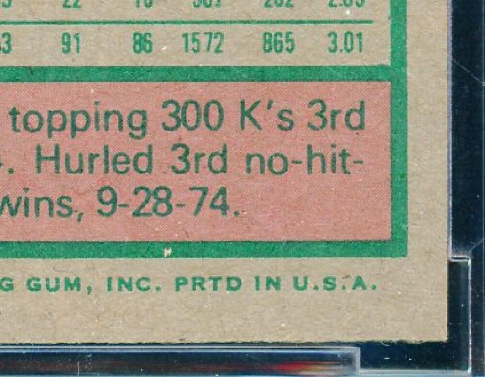 1975 Topps #500 Nolan Ryan Card BGS BCCG 8 Excellent+ Image 10