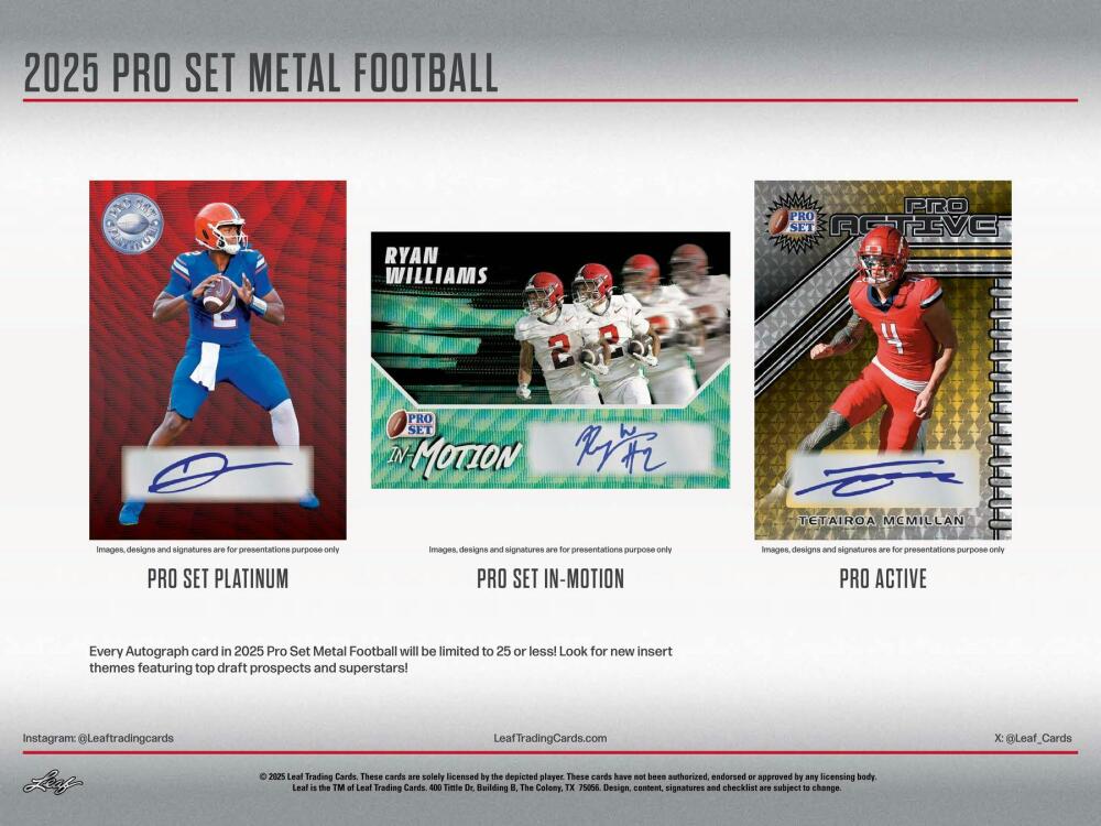 2025 Leaf Pro Set Metal Football Hobby Box Image 4