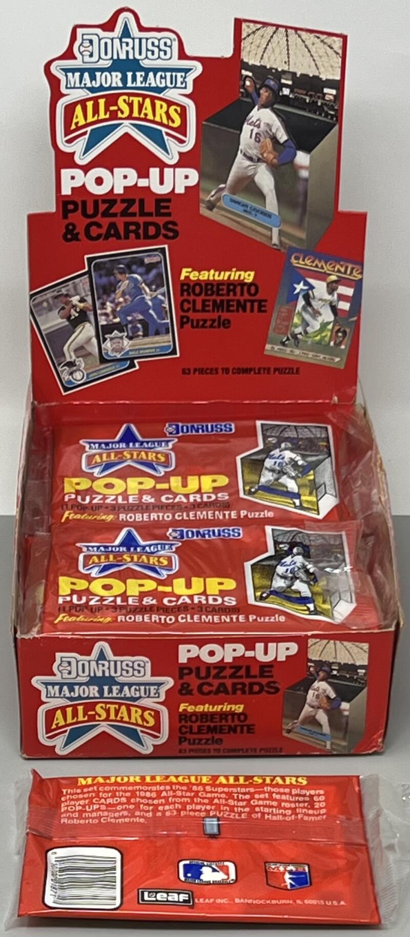 1987 Donruss All-Star Pop-Up Puzzle and Cards Baseball Box Image 2