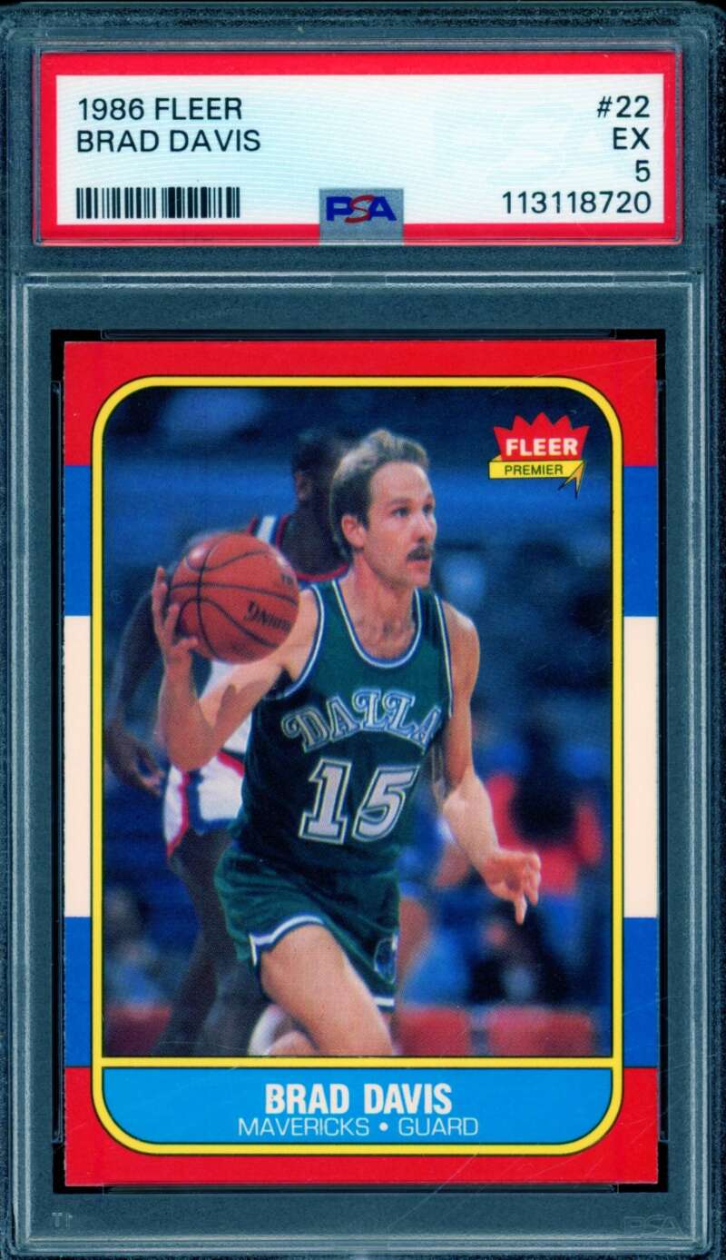 Brad Davis Rookie Card 1986-87 Fleer #22 PSA 5 Image 1