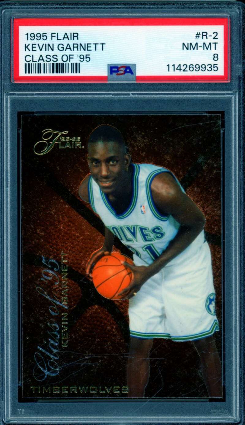 Kevin Garnett Rookie Card 1995-96 Flair #R-2 PSA 8 Image 1