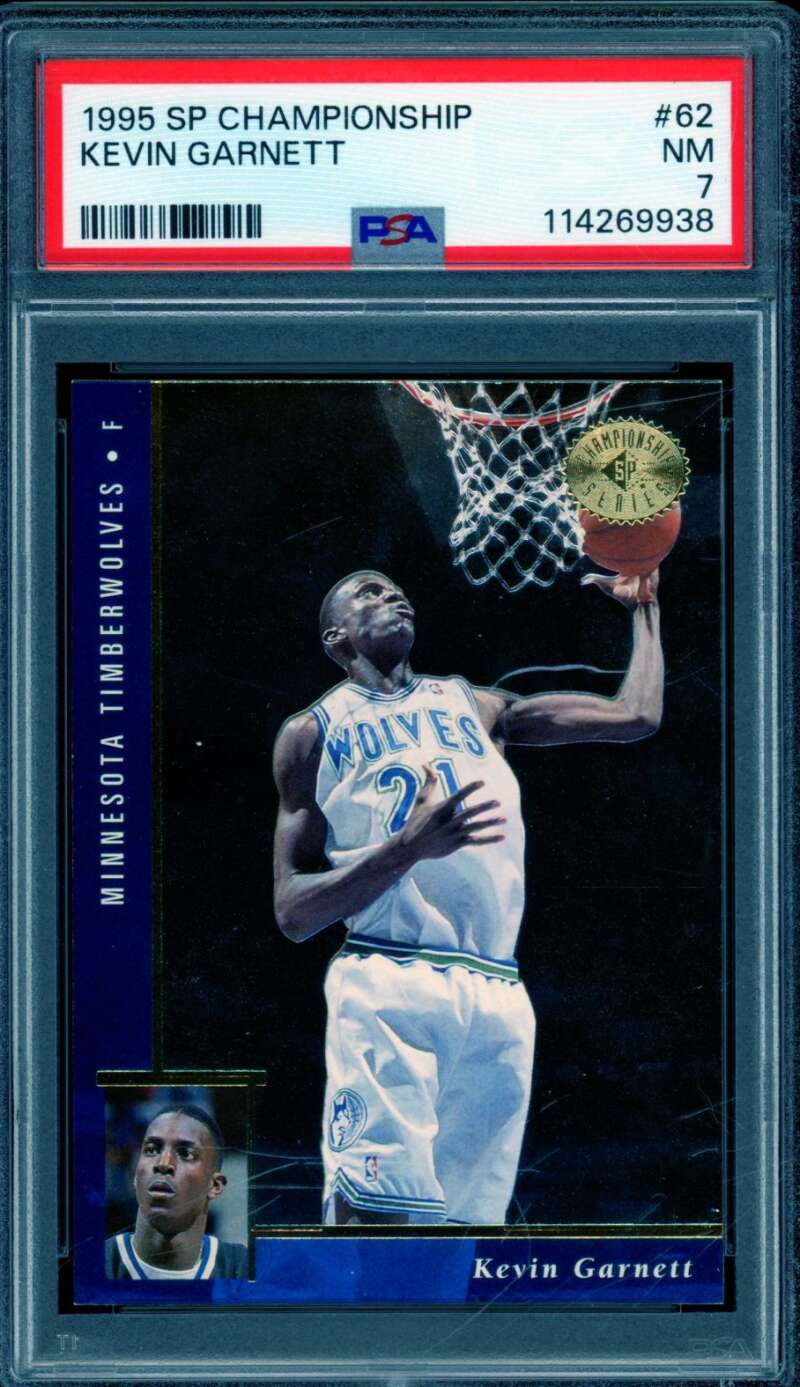 Kevin Garnett Rookie Card 1995-96 SP Championship #62 PSA 7 Image 1