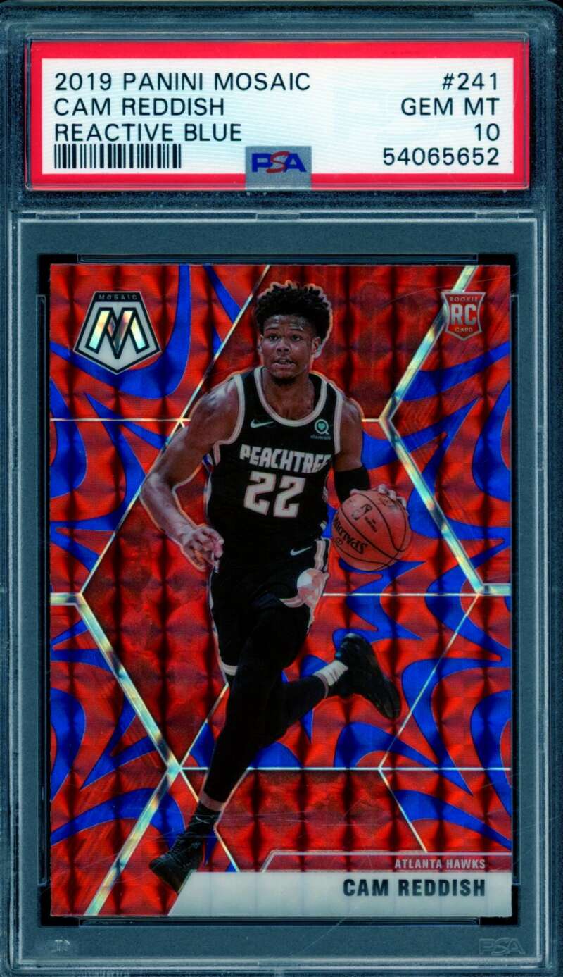 Cam Reddish Rookie Card 2019-20 Panini Mosaic Reactive Blue #241 PSA 10 Image 1