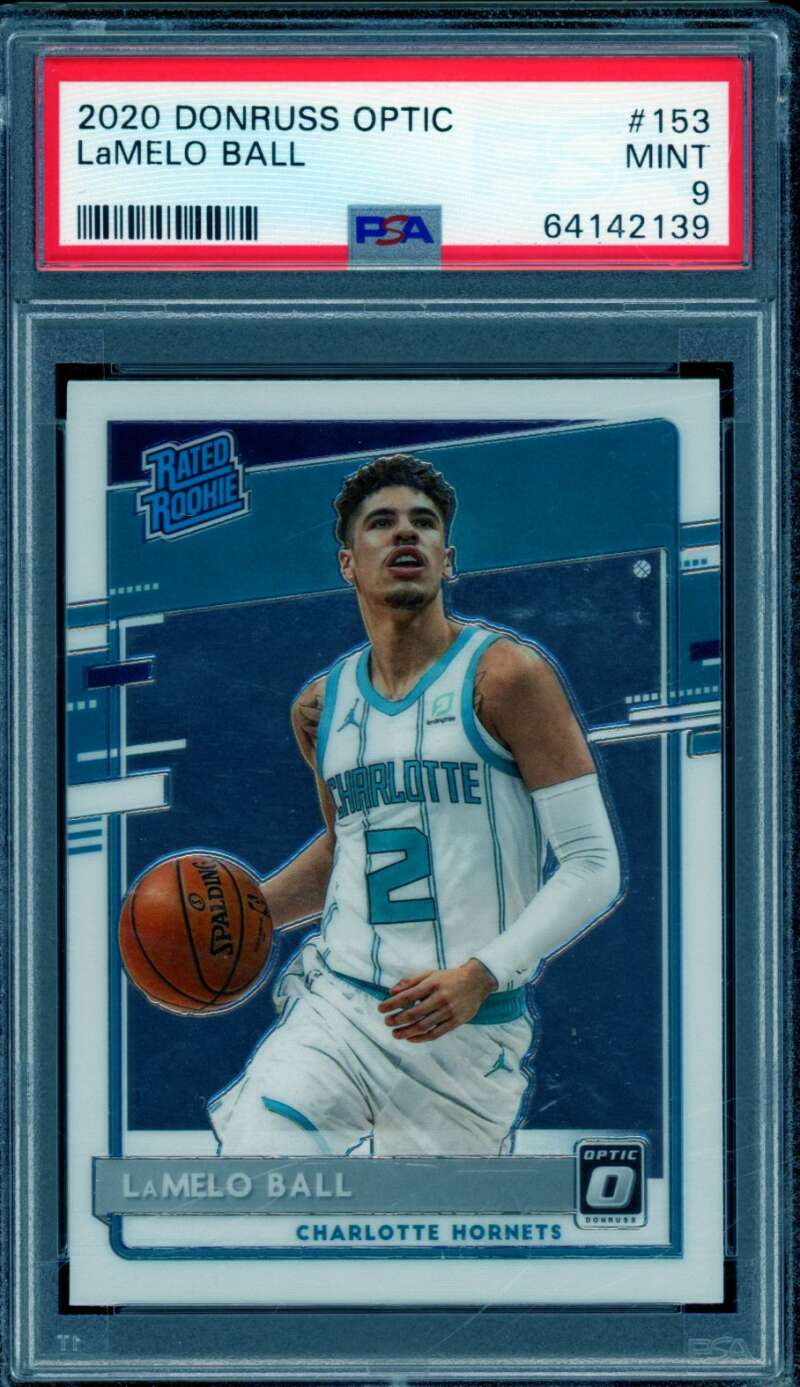 LaMelo Ball Rookie Card 2020-21 Donruss Optic #153 PSA 9 Image 1