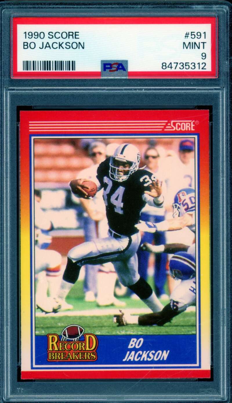 Bo Jackson Card 1990 Score #591 PSA 9 Image 1