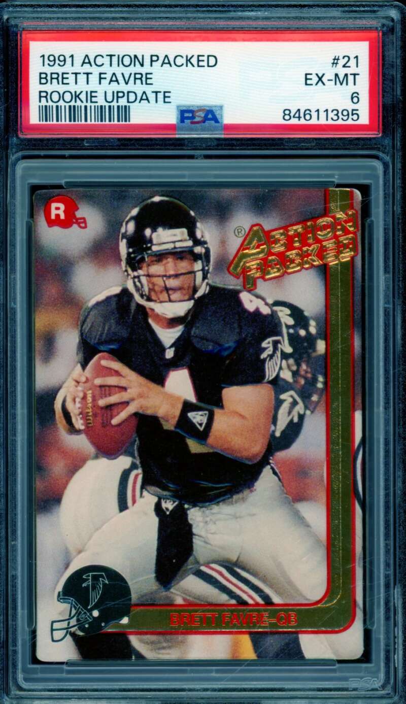 Brett Favre Rookie Card 1991 Action Packed #21 PSA 6 Image 1