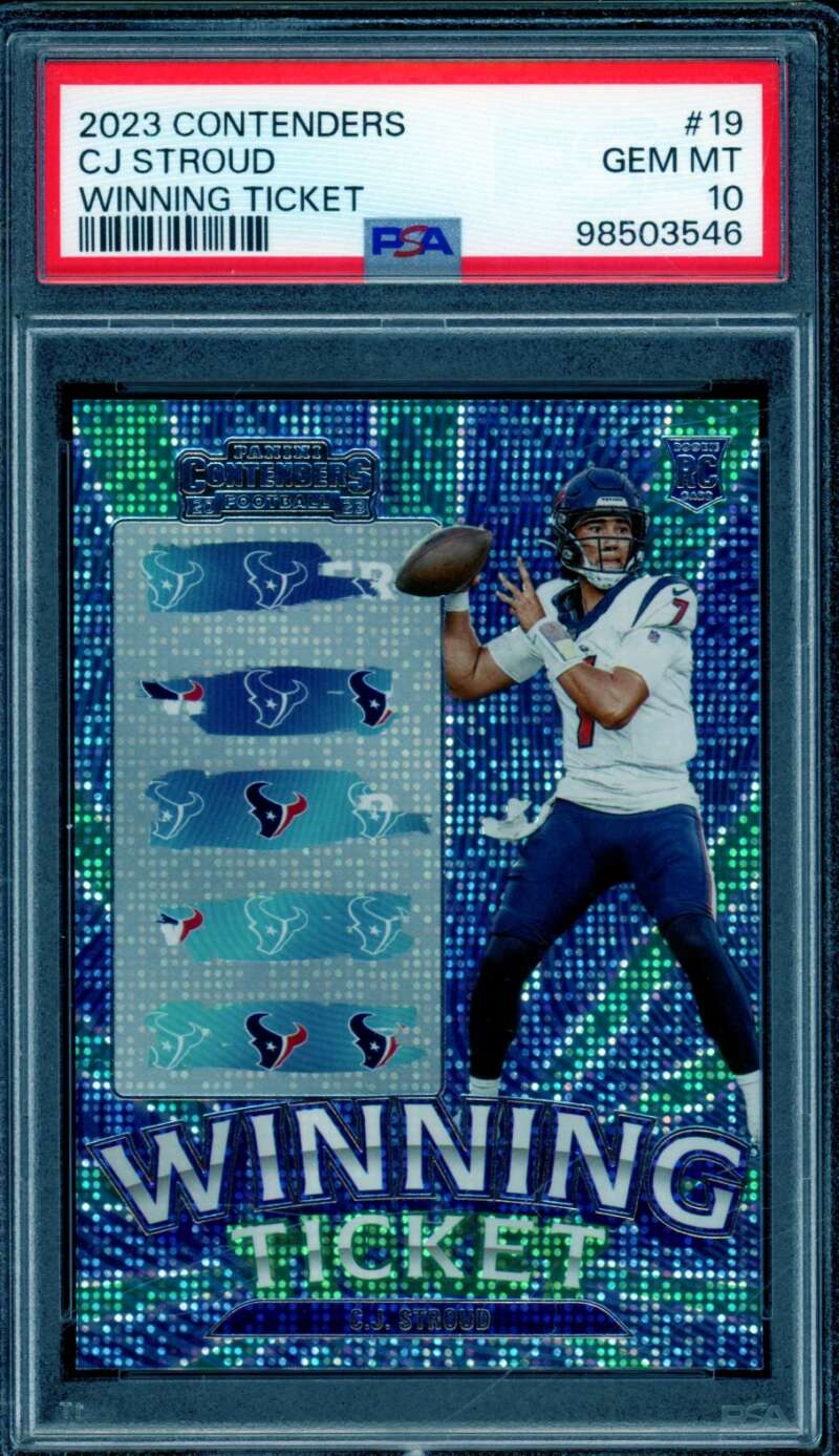 C.J. Stroud Rookie Card 2023 Contenders Winning Ticket #19 PSA 10 Image 1