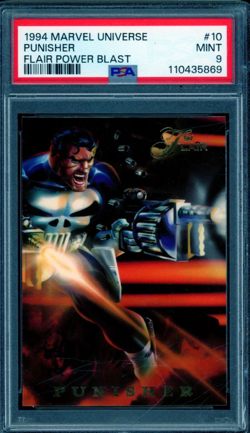 Punisher Card 1994 Marvel Universe Flair Power Blast #9 PSA 10 Image 1