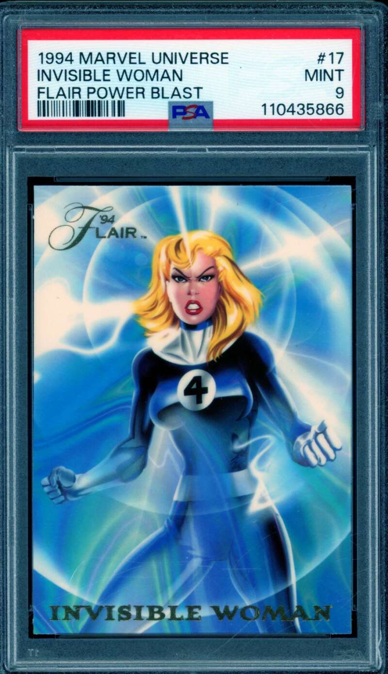 Invisible Woman Card 1994 Marvel Universe Flair Power Blast #17 PSA 9 Image 1