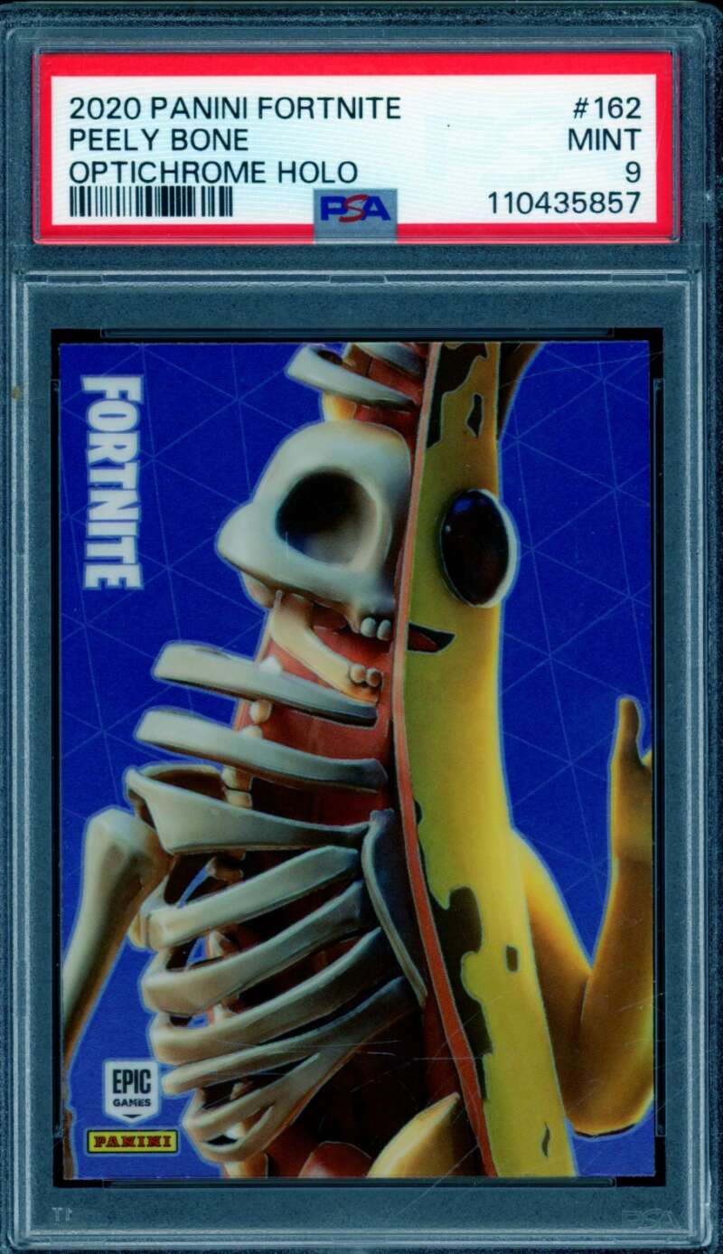 holographic fortnite card Peely Bone Card 2020 Panini Fortnite USA Optichrome Holo #162 PSA 9 – SUPERIORSPORTSINVESTMENTS.COM