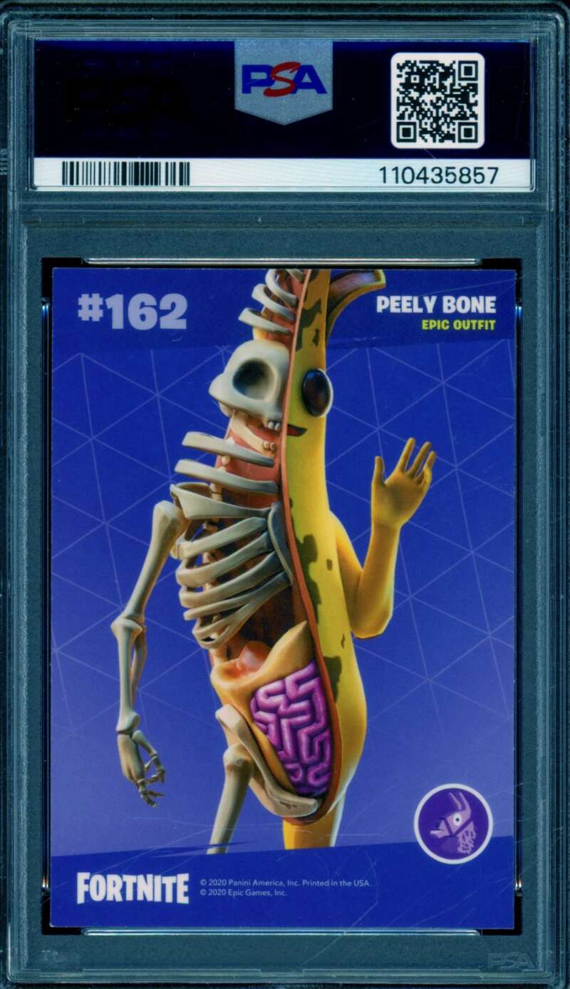 Peely Bone Card 2020 Panini Fortnite USA Optichrome Holo #162 PSA 9 Image 2