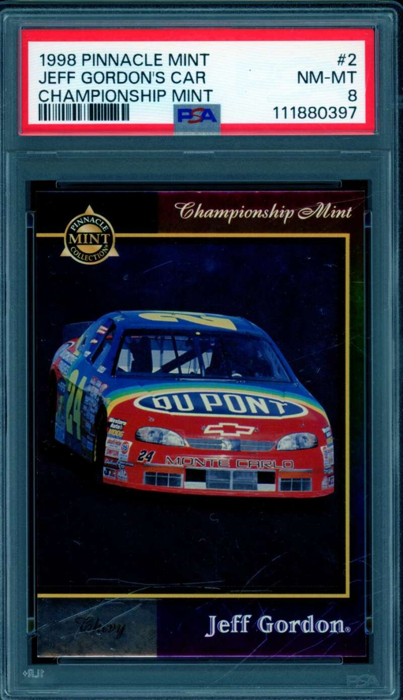 Jeff Gordon Card 1998 Pinnacle Mint Championship Mint (pop 1) #2 PSA 8 Image 1