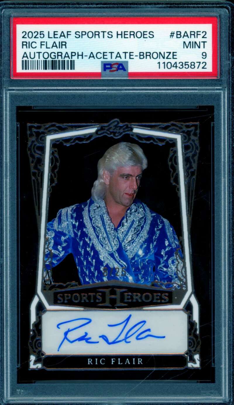 Ric Flair 2025 Leaf Sports Heroes Autograph Acetate Bronze (pop 1) #BARF2 PSA 9 Image 1