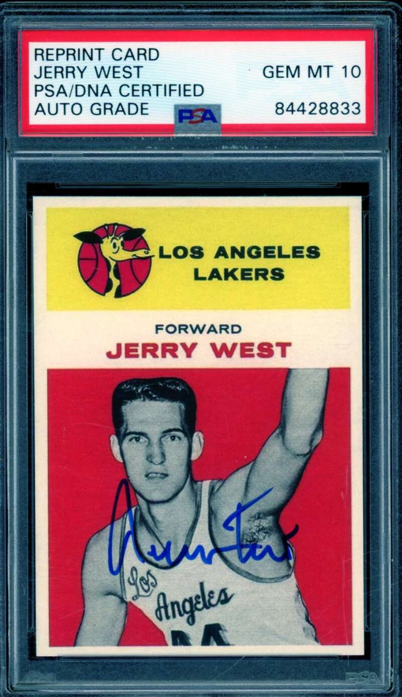Jerry West Card 1974-75 Reprint Autograph #nno PSA/DNA Certified Auto 10 Image 1