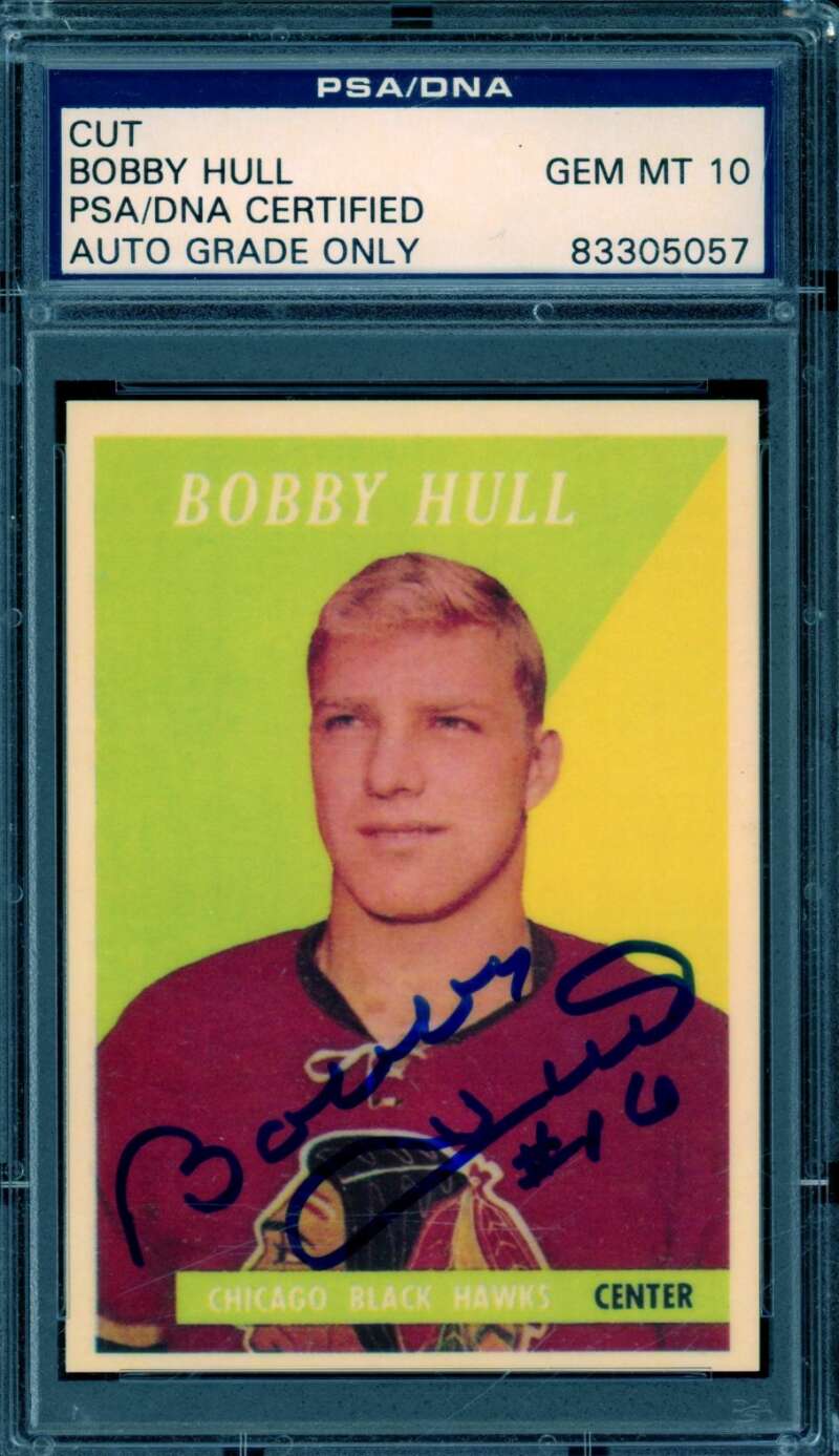 Bobby Hull Card 1965-66 Reprint Autograph #nno PSA/DNA Certified Auto 10 Image 1