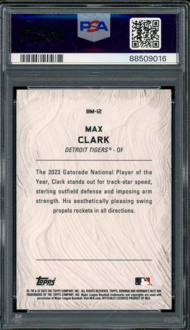 Max Clark Rookie Card 2023 Bowman's Best Masterpieces #BM12 PSA 10 Image 2