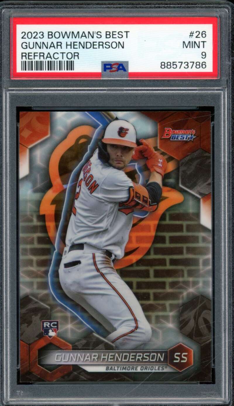 Gunnar Henderson Rookie Card 2023 Bowman's Best #26 PSA 9 Image 1