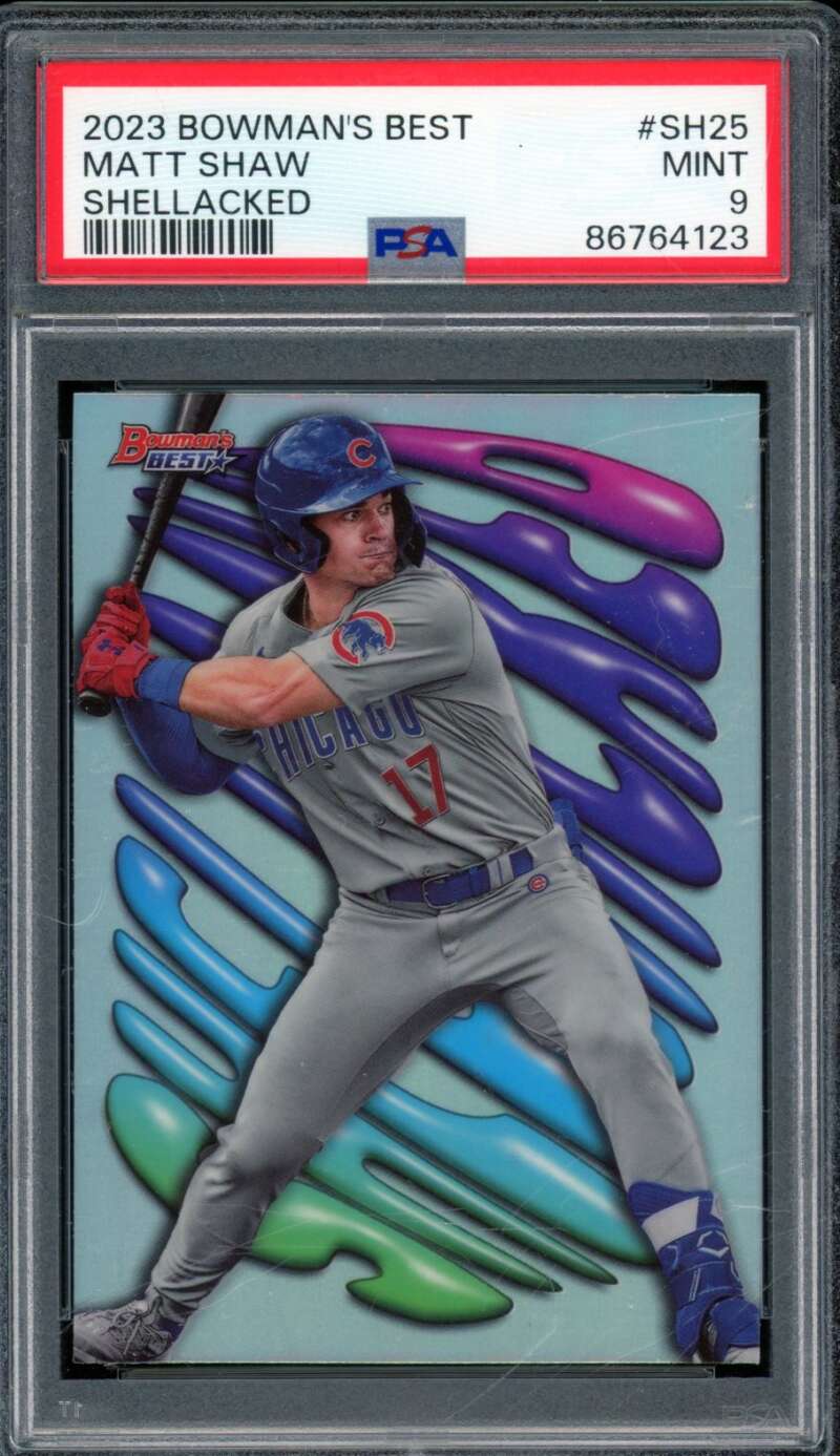 Matt Shaw Rookie card 2023 Bowman's Best Shellacked #SH25 PSA 9 Image 1