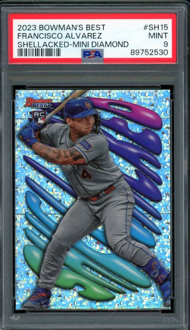 Francisco Alvarez Rookie 2023 Bowman's Best Shellacked Mini Diamond #SH15 PSA 9 Image 1