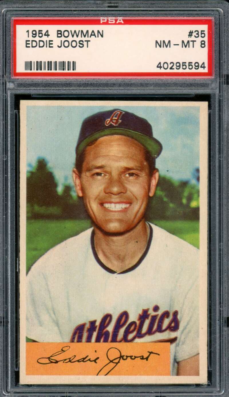 Eddie Joost Card 1954 Bowman #35 PSA 8 Image 1