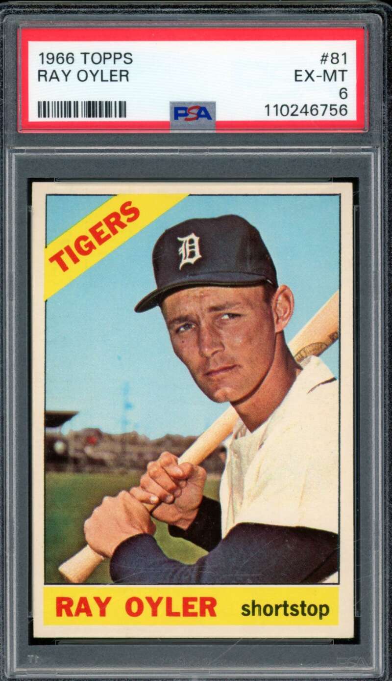 Ray Oyler Card 1966 Topps #81 PSA 6 Image 1