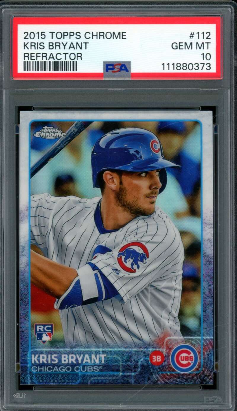 Kris Bryant Rookie Card 2015 Topps Chrome Refractor #112 PSA 10 Image 1