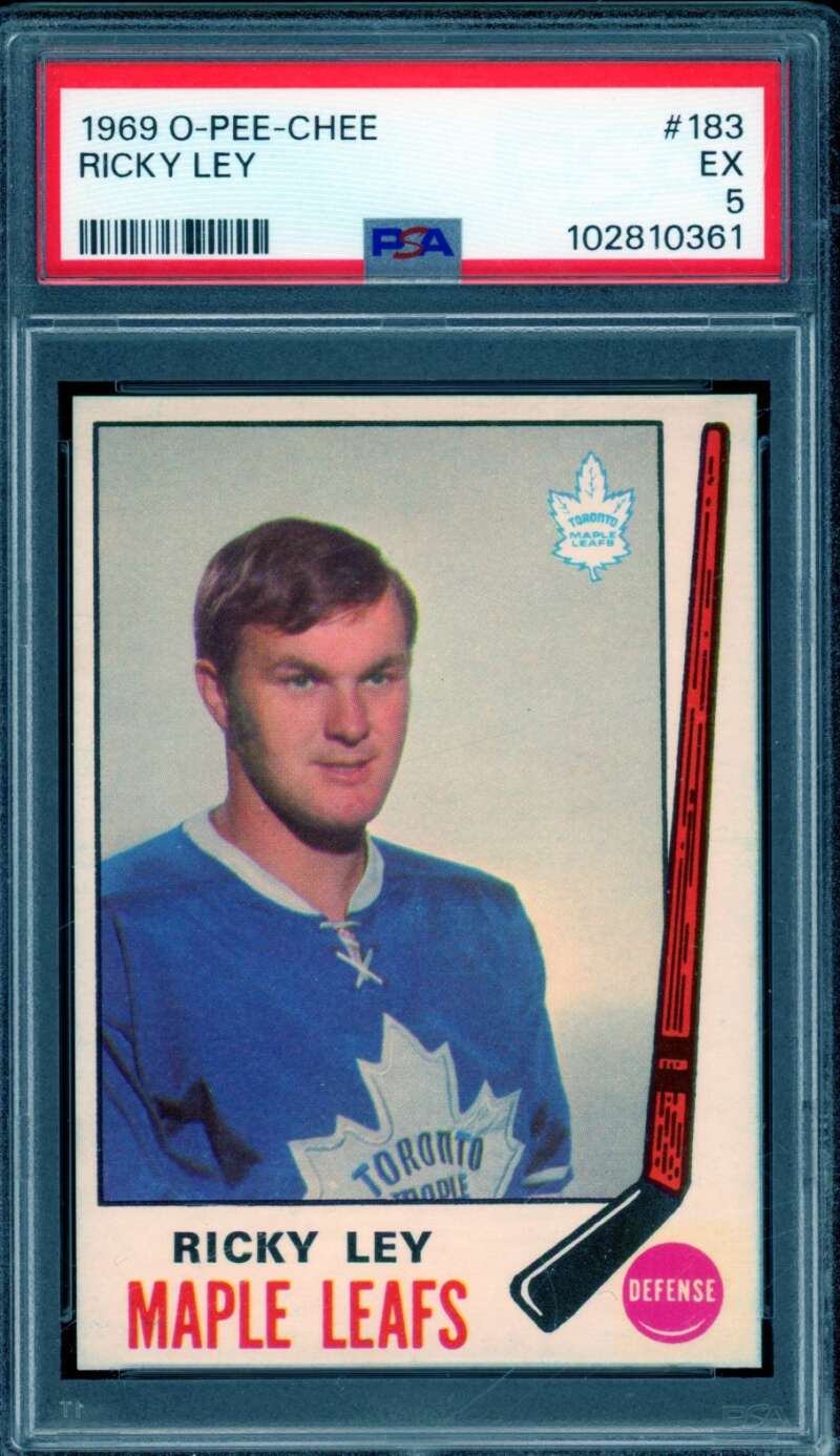 Ricky Ley Card 1969-70 O-Pee-Chee #183 PSA 5 Image 1