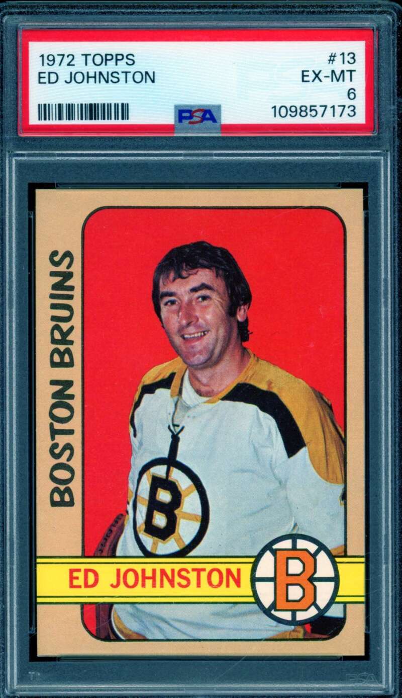 Ed Johnston Card 1972-73 Topps #13 PSA 6 Image 1