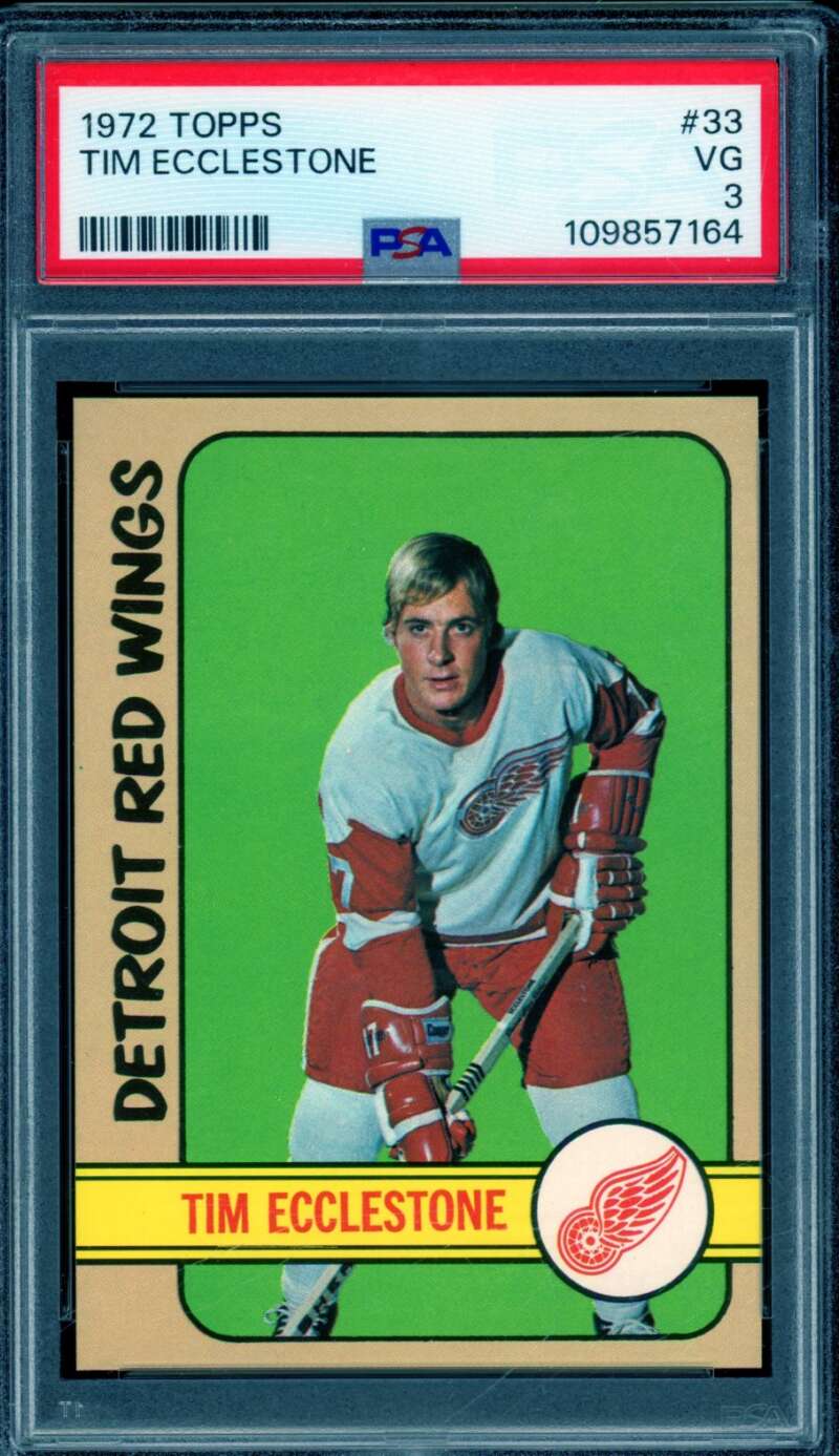 Tim Ecclestone Card 1972-73 Topps #33 PSA 3 Image 1