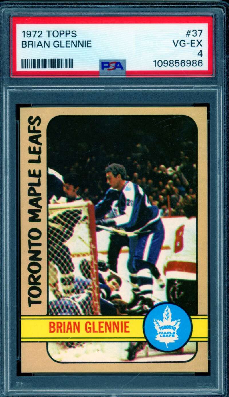 Brian Glennie Card 1972-73 Topps #37 PSA 4 Image 1