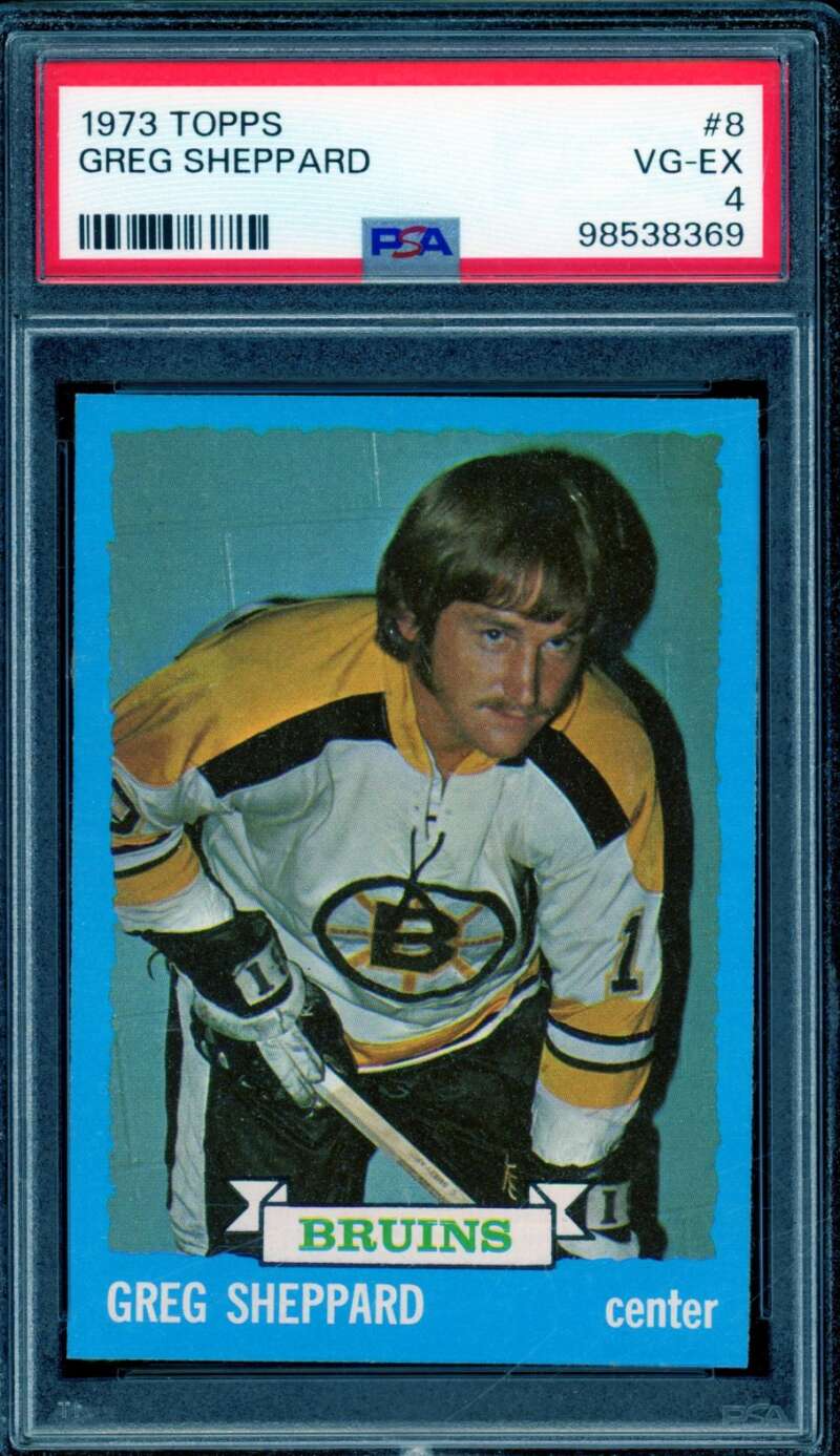 Greg Sheppard Card 1973-74 Topps #8 PSA 4 Image 1