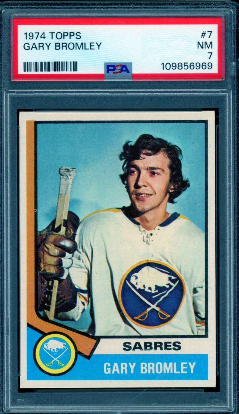Gary Bromley Rookie Card 1974-75 Topps #7 PSA 7 Image 1