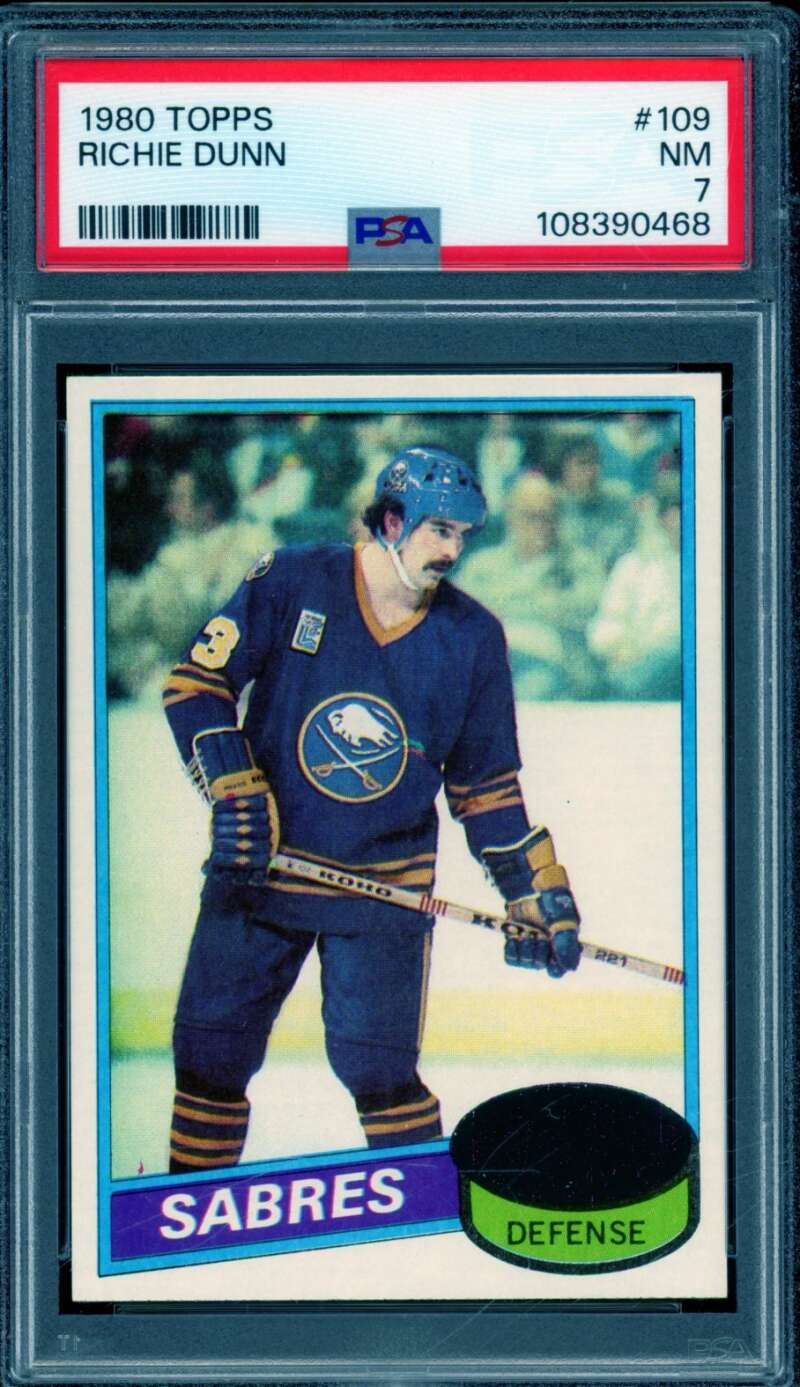 Richie Dunn Rookie Card 1980-81 Topps #109 PSA 7 Image 1