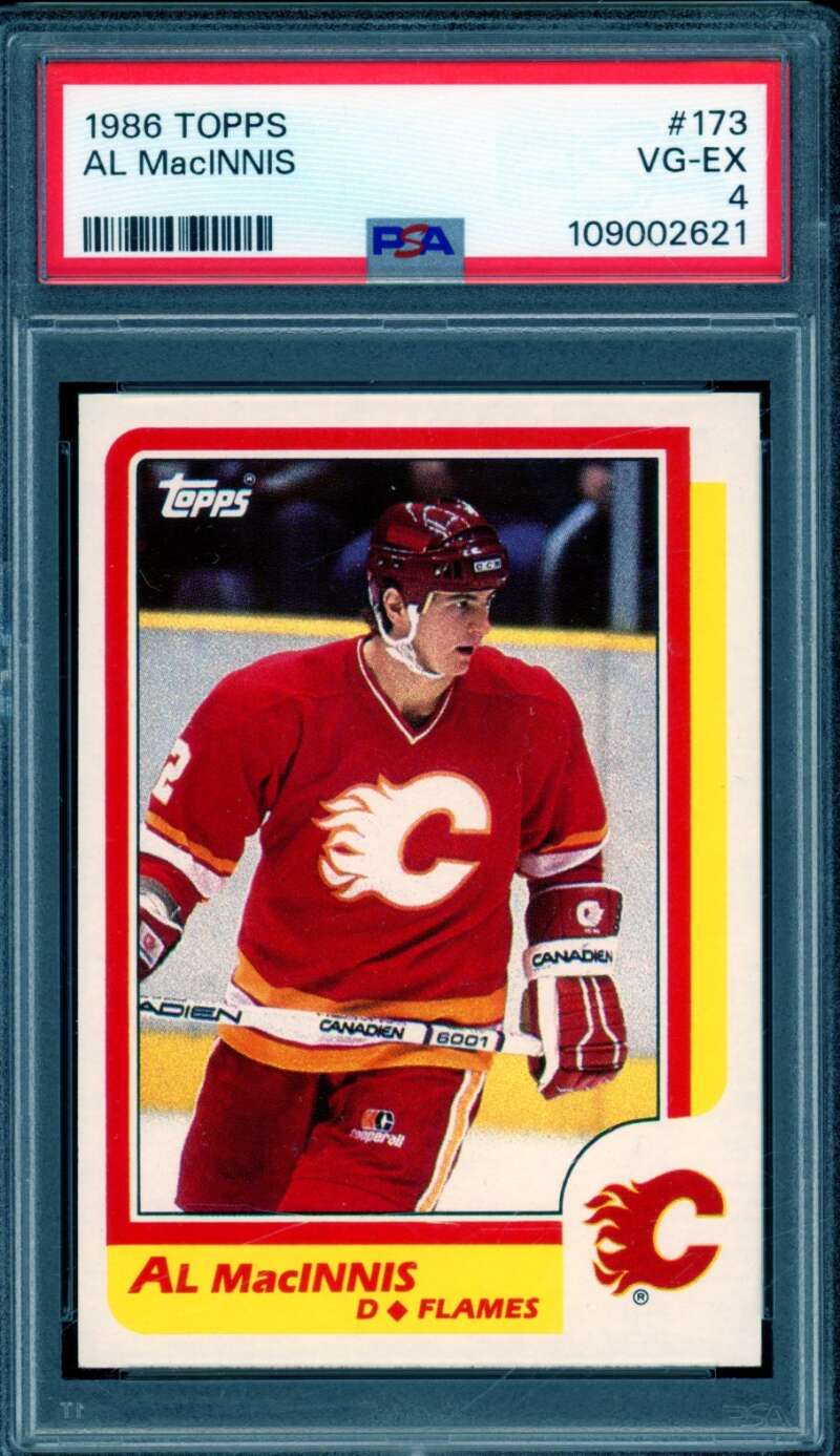 Al Macinnis Card 1986-87 Topps #173 PSA 4 Image 1