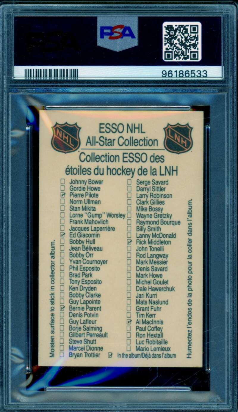 Wayne Gretzky Card 1988-89 Esso All-Stars #nno PSA 6 Image 2