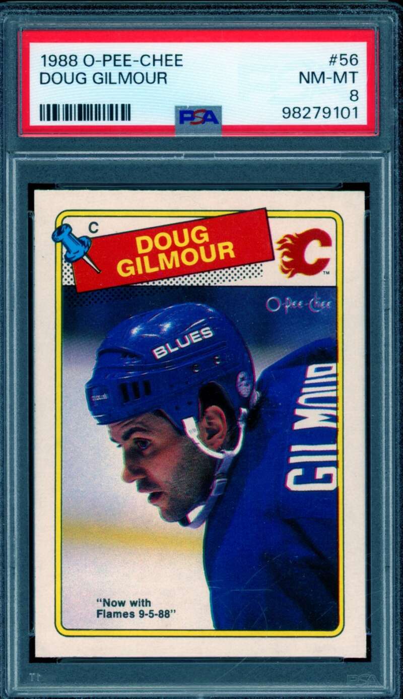 Doug Gilmore Card 1988-89 O-Pee-Chee #56 PSA 8 Image 1