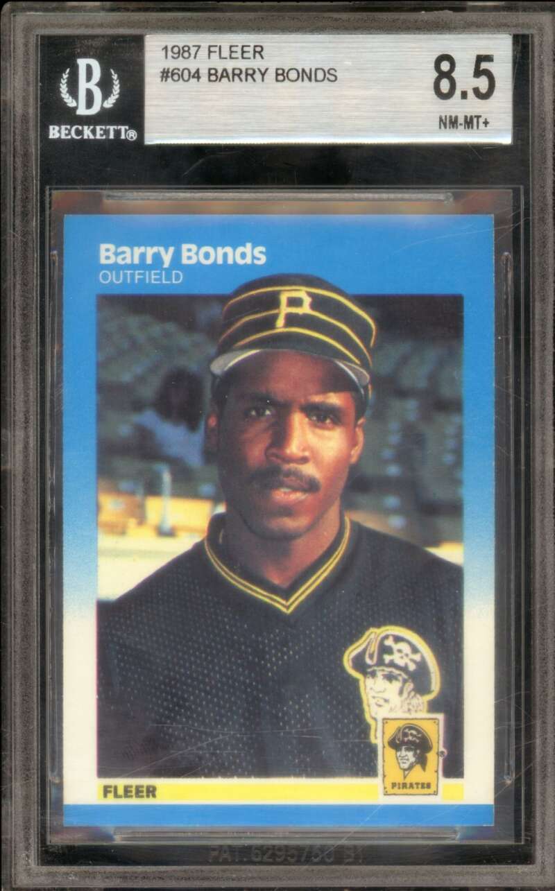 Barry Bonds Rookie Card 1987 Fleer #604 BGS 8.5 Image 1