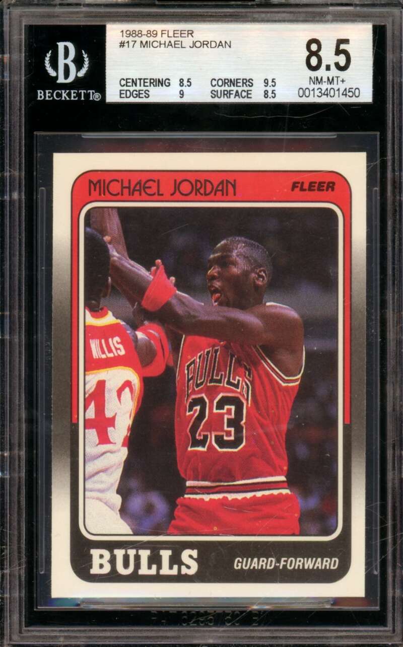Michael Jordan Card 1988-89 Fleer #17 BGS 8.5 Image 1