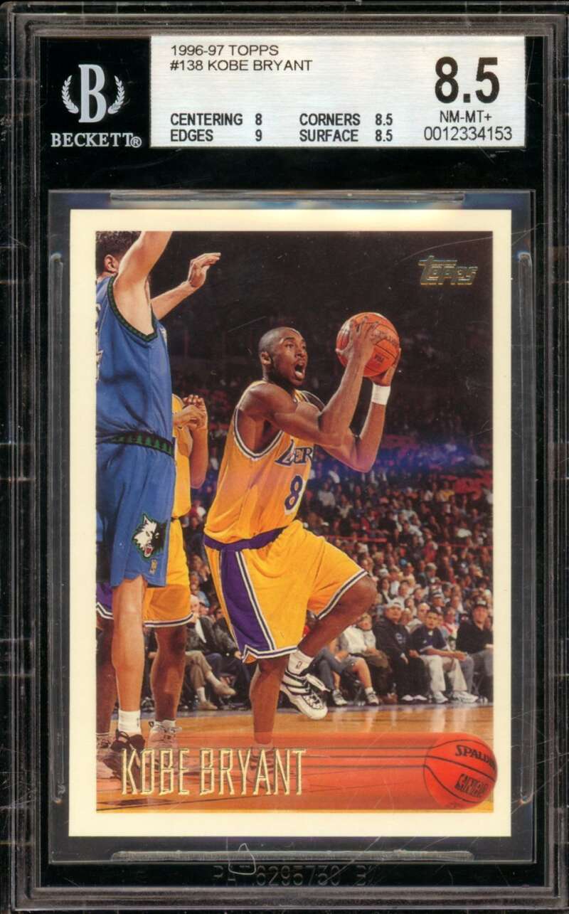 Kobe Bryant Rookie Card 1996-97 Topps #138 BGS 8.5 Image 1