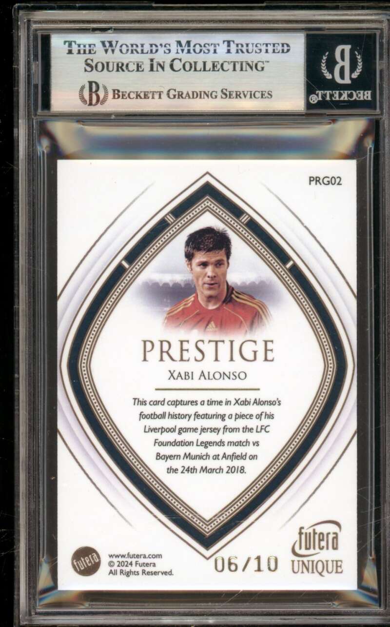 Xabi Alonso 2024 Futera Unique Prestige 23K Gold Framed (6/10) #PRG02 BGS 9 Image 2