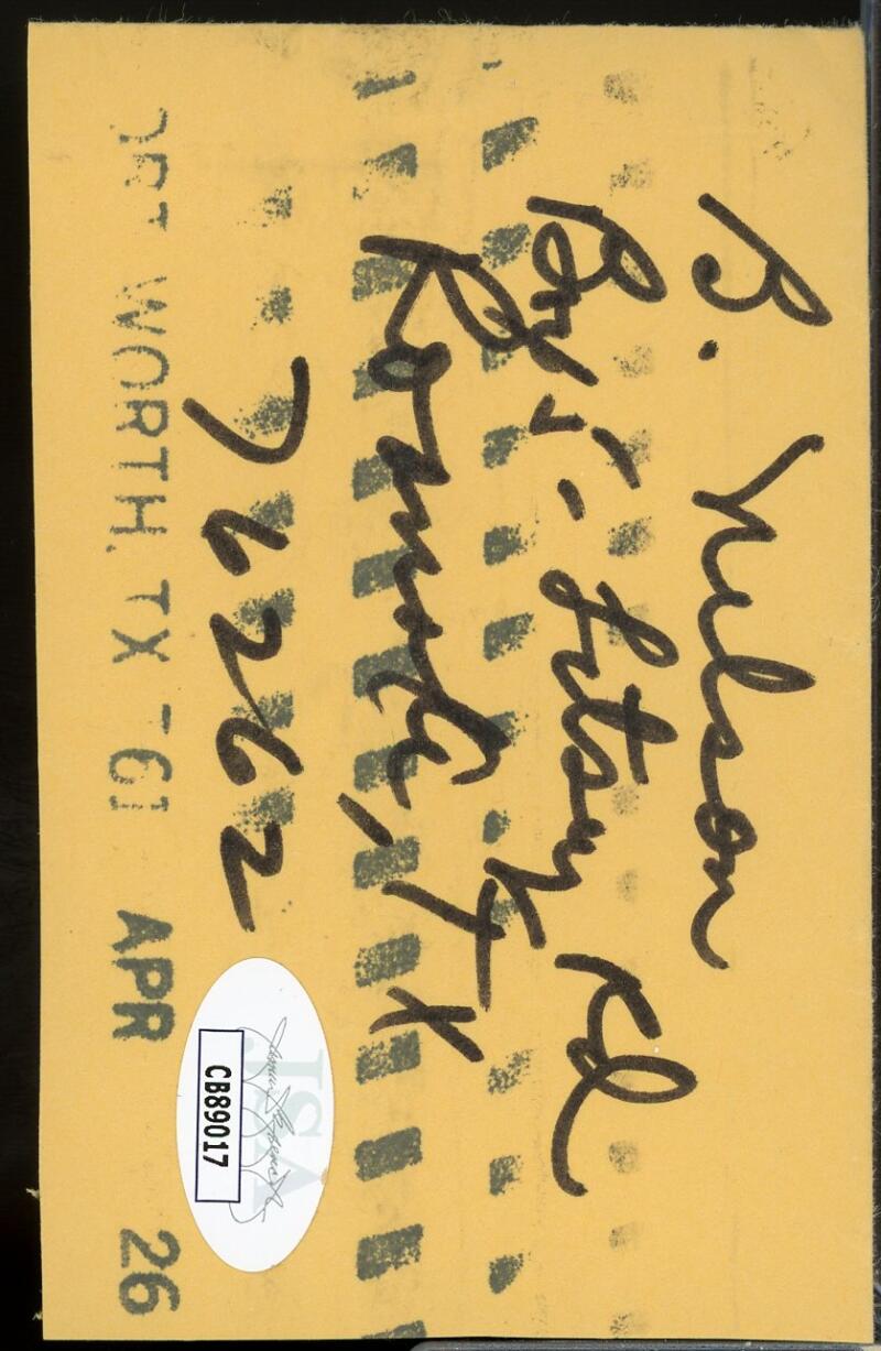 Byron Nelson Golfer Signed Autographed 2.5x4 Card JSA Authentic Image 1