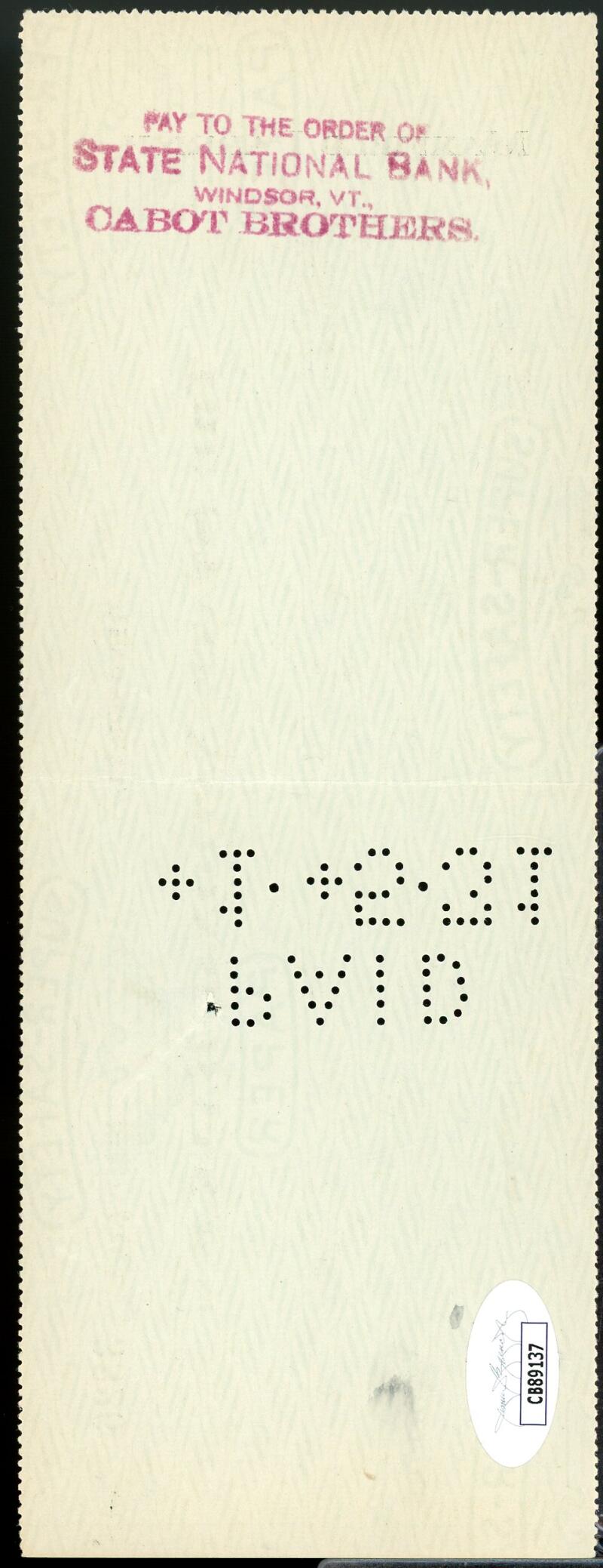 Maxfield Parrish Artist Painter Signed Autographed Check JSA Authentic Image 2